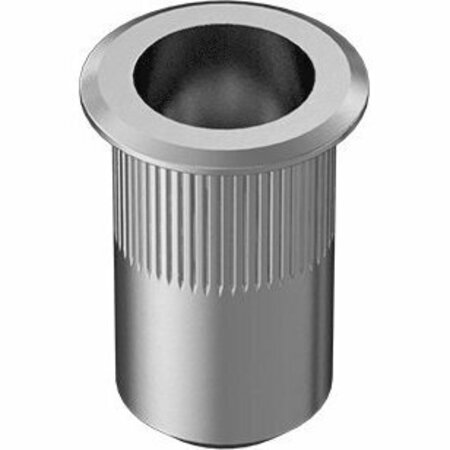 BSC PREFERRED Aluminum Heavy-Duty Rivet Nut M6 x 1 Internal Thread 4.2 - 6.6 mm Material Thickness, 10PK 94020A387